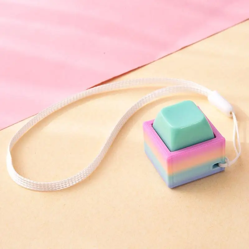 Lebendige Farben, Tastatur-Tasten als Fidget-Spielzeug, angenehmes taktiles Feedback, tragbares Schlüsselband zur Stressbewältigung, ideal für Büro, Schule und den täglichen Gebrauch. – Detail 26
