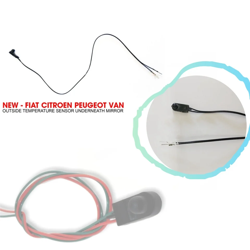 1pcs Sensor With Wires For Fiat 500 500X 500L Punto 05-18 Ambient Temperature Sensor Underneath Door Mirror