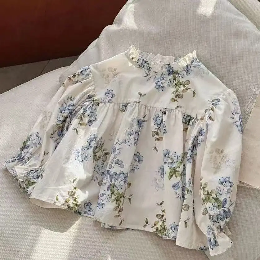 

Girls Shirt 2025 Autumn New Mori Long-sleeved Top Children's Korean Version Fashion Versatile Doll Shirt