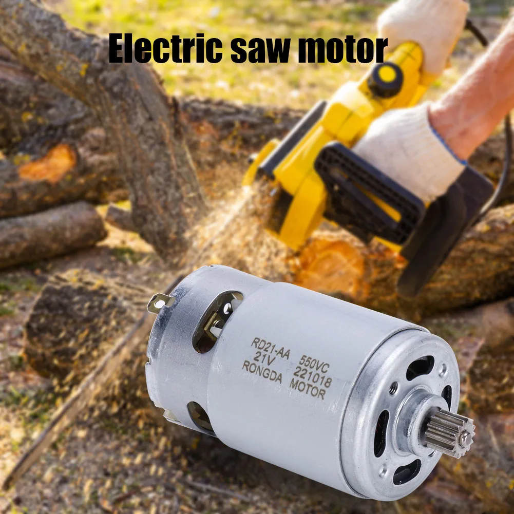 

DC 21V Mini Motor 14 Teeth 28000RPM Electric Brushed Motor 8.2mm Gear Dia. Power Tool Accessories for 550 Motor Lithium Chainsaw