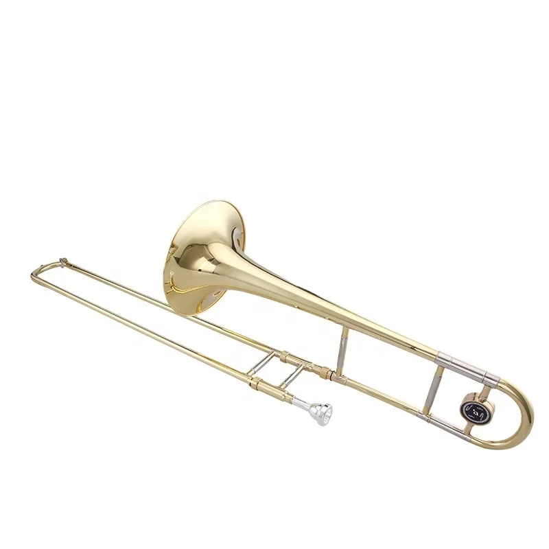 Popular bB tone Gold Lacquer Tenor Trombone With Brass Bell