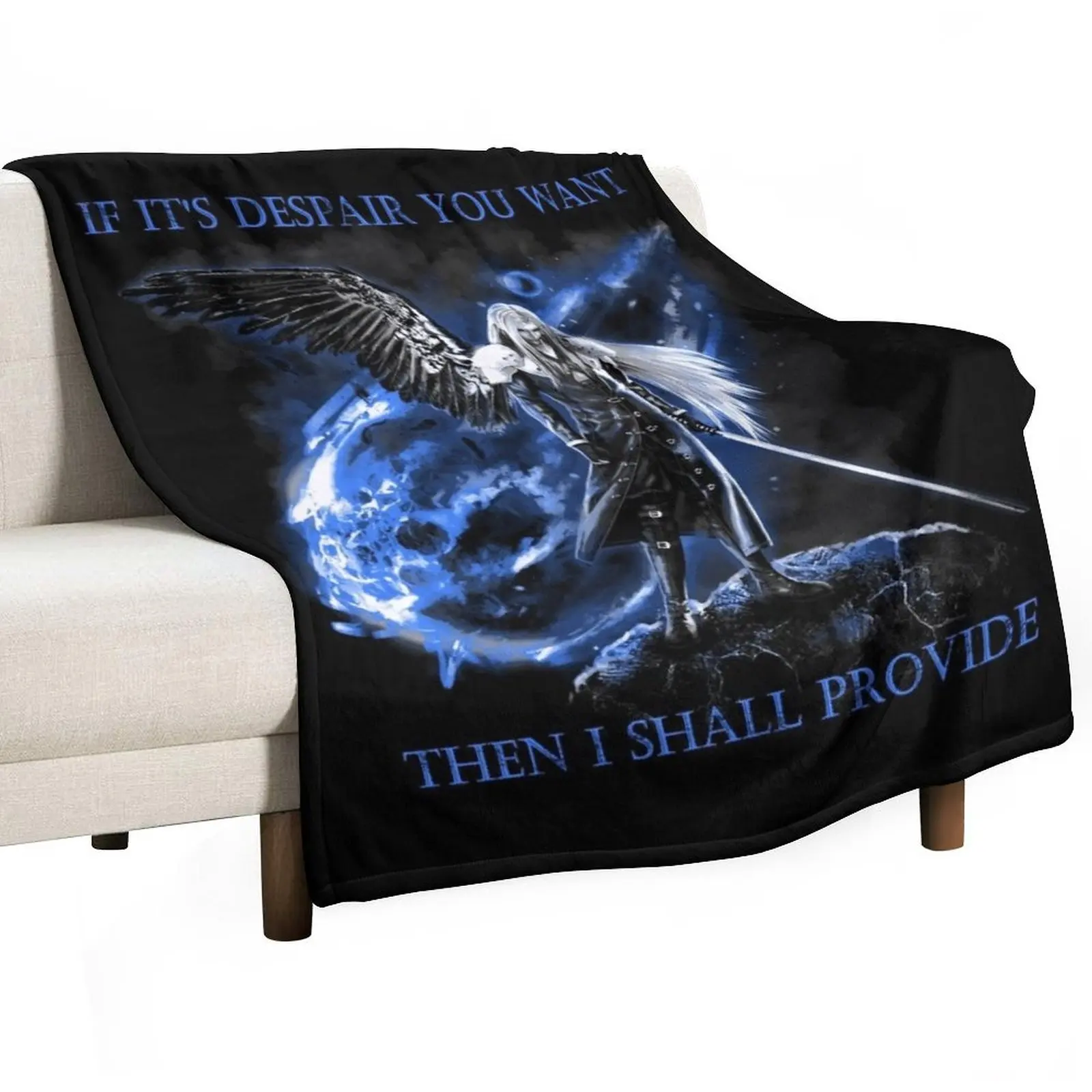 Sephiroth FF7 The One Winged Angel Throw Blanket Luxury Throw Blankets Sofas Of Decoration Stuffeds Hair Blankets