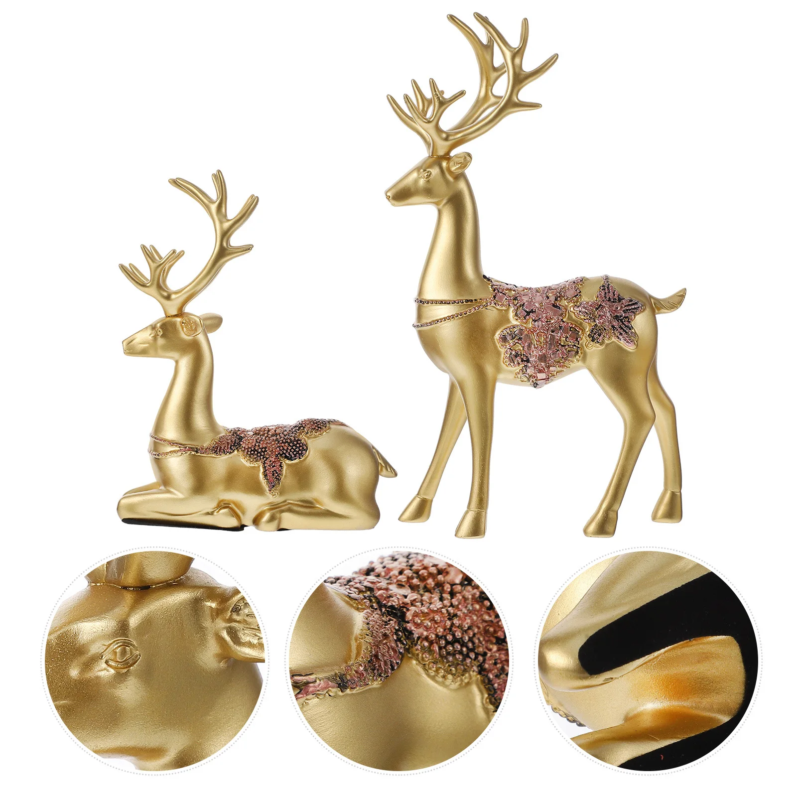 

1Pair Elk Desktop Decoration Elk Ornament Tabletop Deer Decor Home Office Party Supply Home Ornament Desktop Adornment