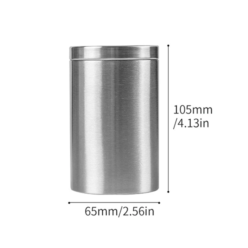 50PCS Capacity Cigarette Can Stainless Steel Portable Cigar Holder Damp-proof Storage Tank for Cotton Swab Spice Jar Container