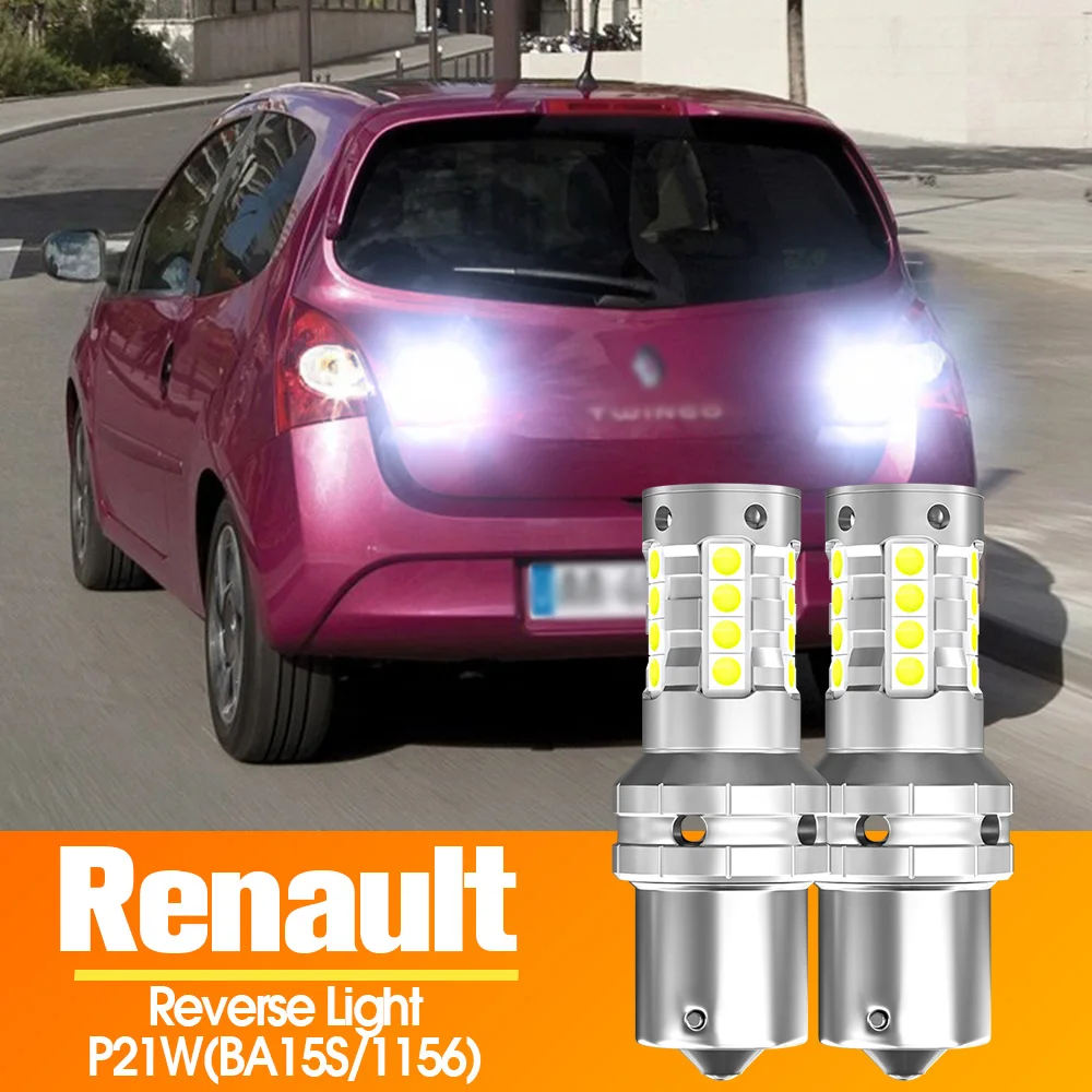 2pcs LED Reverse Light Blub Backup Lamp Canbus P21W BA15S For Renault Laguna Twingo 1 2 3 Kangoo Kaptur Master Modus Megane CC