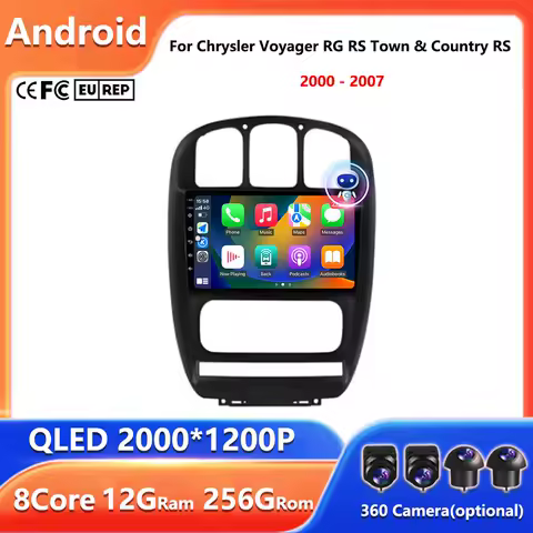 Android 16 Car Radio For Dodge Caravan 4 For Chrysler Voyager RG RS Town&amp;Country RS 2000 - 2007 Multimedia GPS Auto Carplay