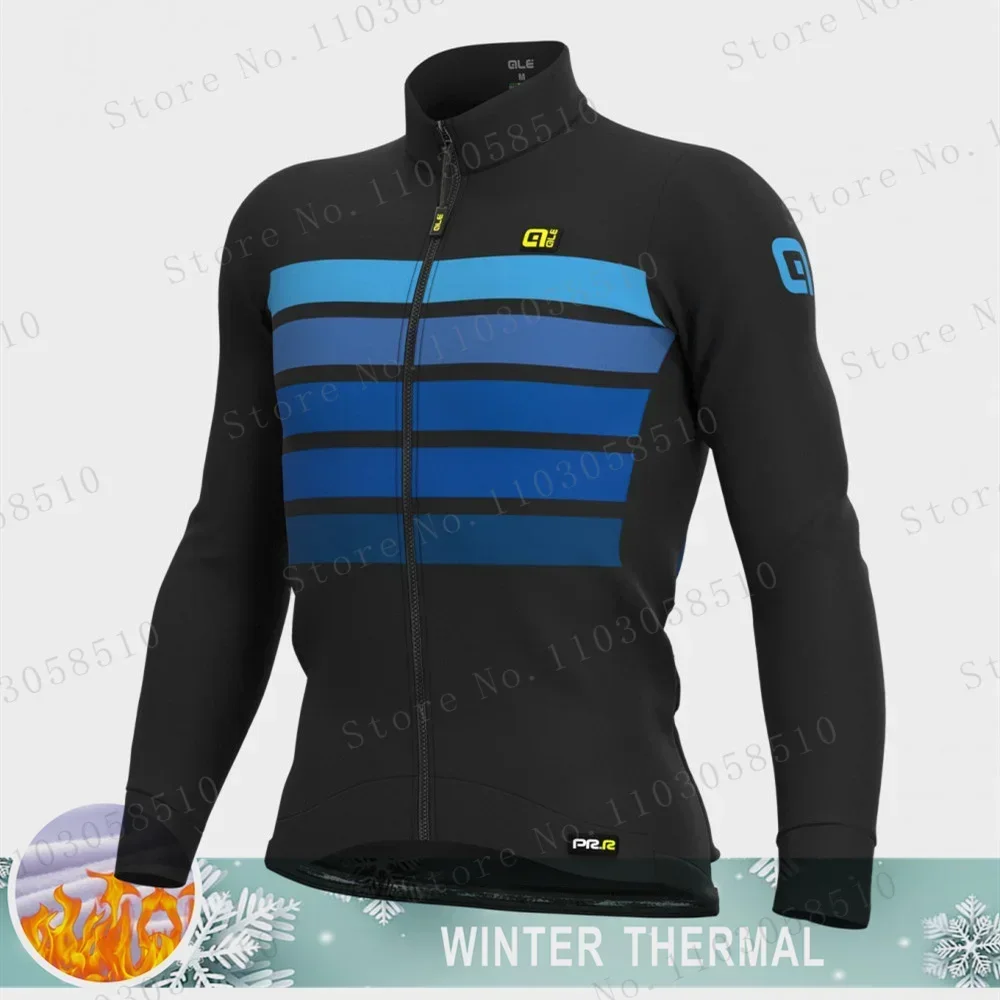 

AIE Men Winter Cycling Jersey Fleece Thermal Long Sleeves Bike Jacket Full Zip MTB Bicycle Shirts Cold Weather Coat Weatherproof