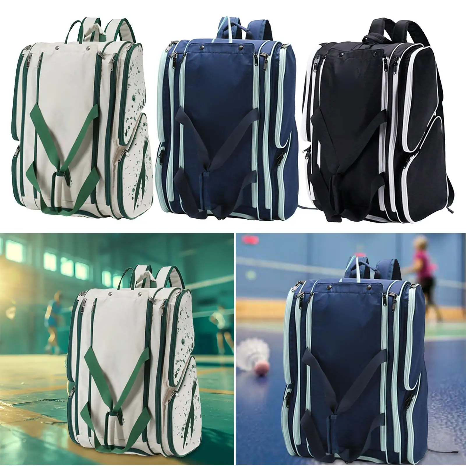 Pickleball Bag Backpack Adjustable Straps Organizer Back Pack Carry Bag Storage