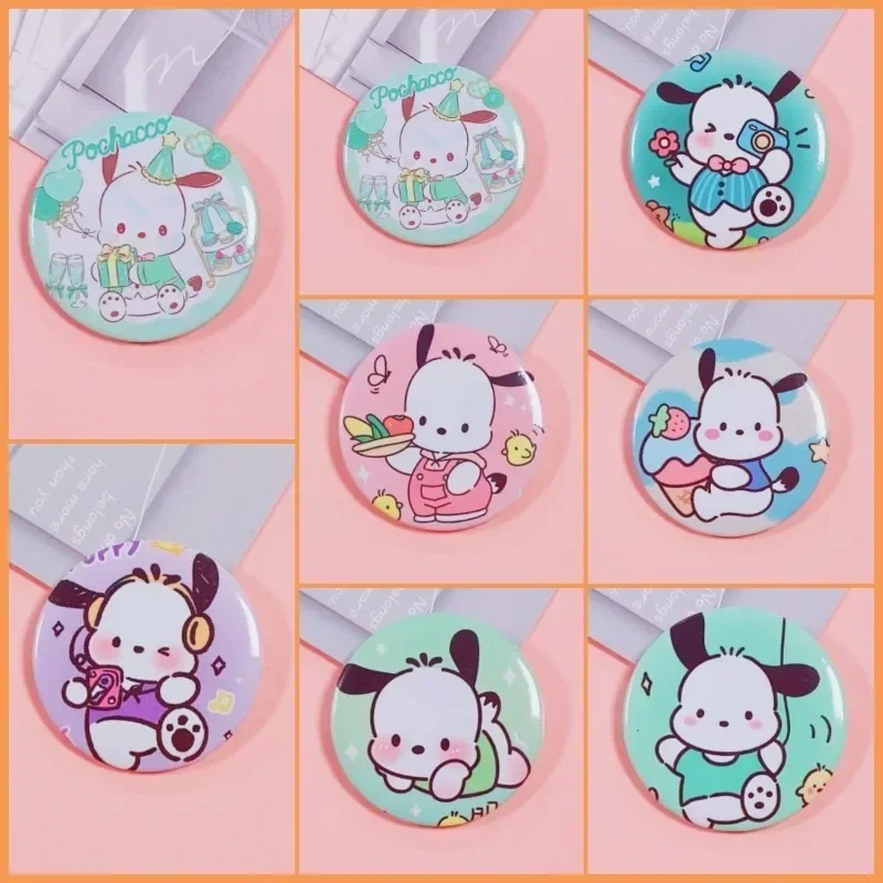 

Sanrio Pochacco PVC Brooch Anime Action Figure Cute Cartoon Brooch Q Figural Anime Merchandise Clothing Decoration Children Gift