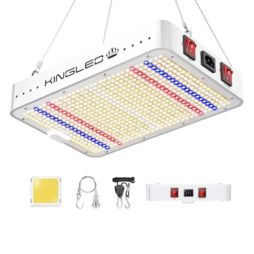 Newest KP1000 LED Grow Lights 100W Full Spectrum 2x2 ft Coverage Indoor Hydroponic Plants Vegetative Bloom Mode Energy Efficient