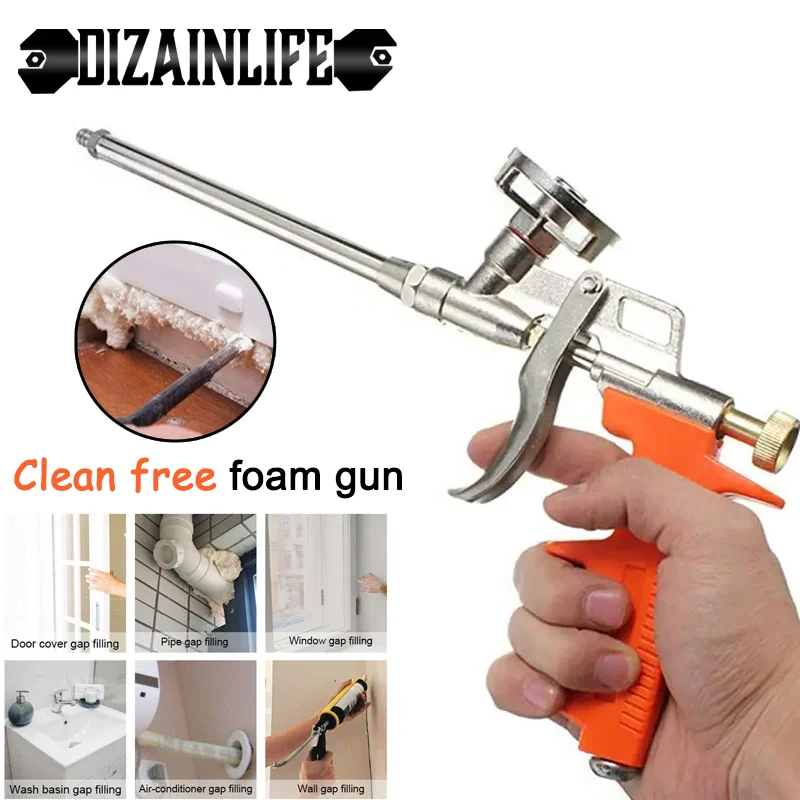 Foam Expanding Spray Gun Foaming Jet Glue Gun Metal Polyurethane Trigger Sprayer Pump Sealant Caulking Tool for House Renovation