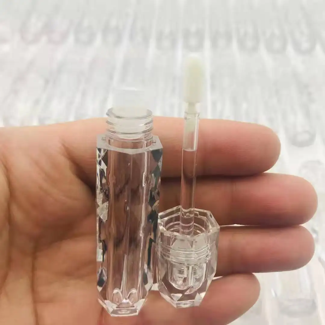 5/10/50PCS 4ml Leere Lip Gloss Tuben Behälter Polygon Transparent Lip balm Wimpern Flasche Lippenstift kosmetische Verpackung großhandel – Detail 5