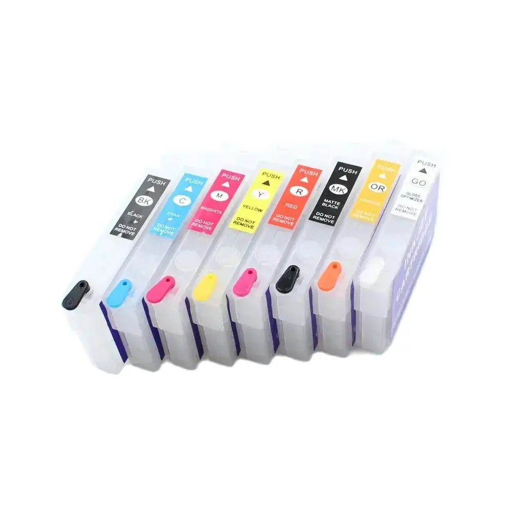 (PBK C M Y MBK R OR GO) T3240-T3249 Refillable Ink Cartridge With ARC Chip For Epson SureColor P400 SC-P400 Printer