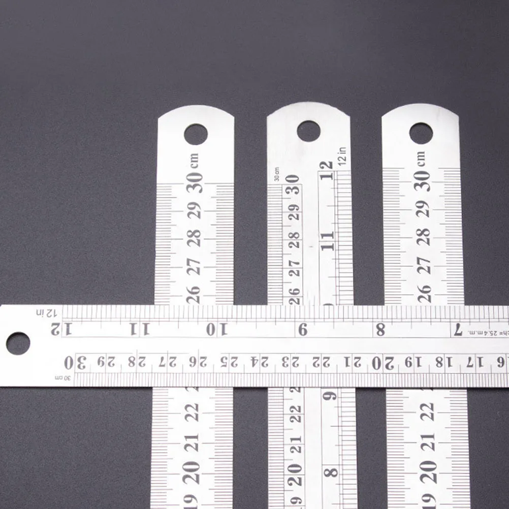 

2Pcs Steel Straight Ruler 15Cm 30Cm Stainless Steel Precision Scale Measuring Tool for Office Drawing Engineering Dual Side
