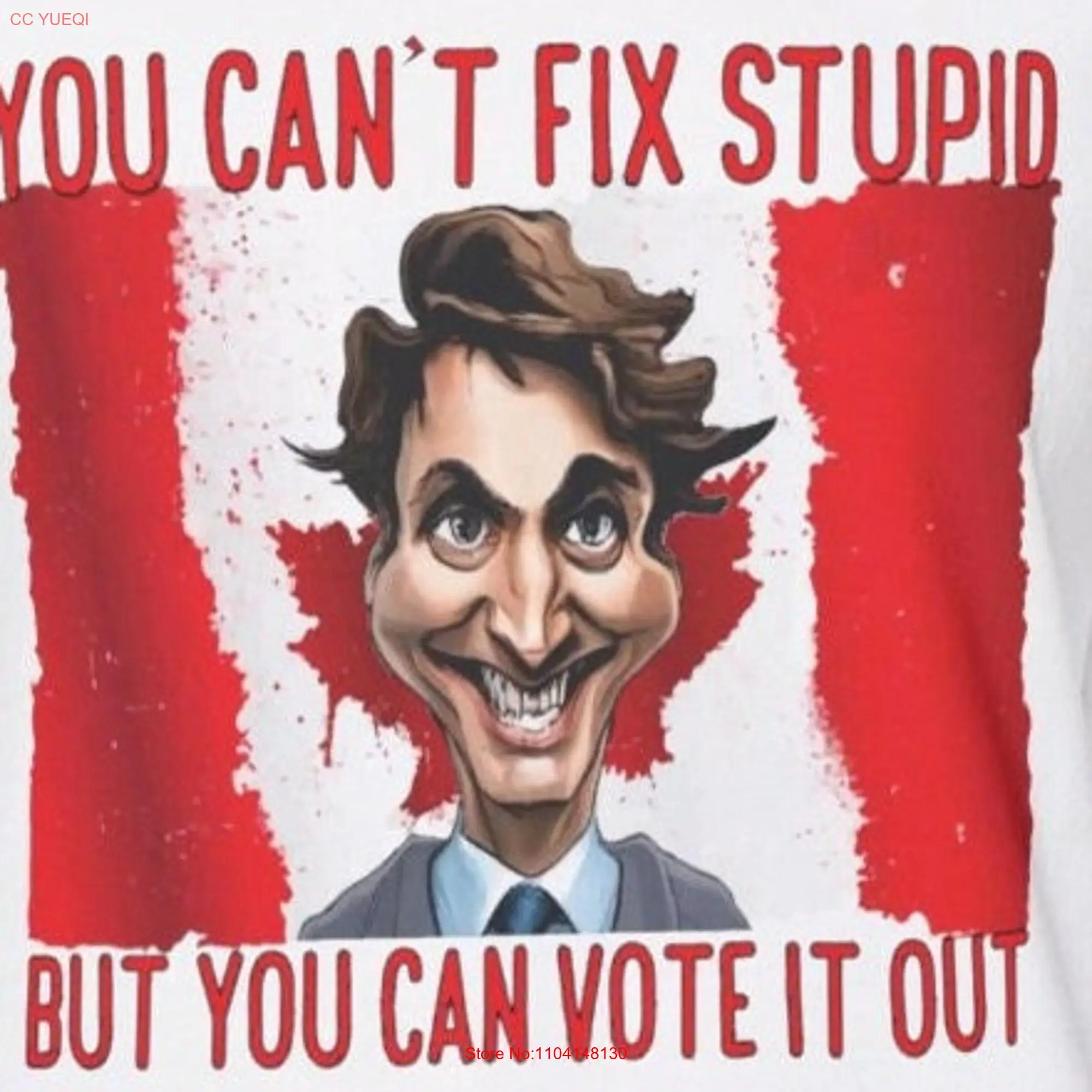 You can't fix stupid but can vote it out Trudeau Crewneck SweaT T Shirt by Goat Shirtz Studios long or short sleeves