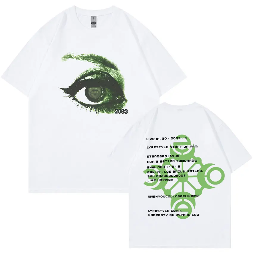 Yeat Lyfestyle 2093 العين تي شيرت مطبوع ألبوم ميرش تايد تي شيرت للجنسين بلايز الجمالية الكلاسيكية الرجال الصيف ملابس غير رسمية Y2K