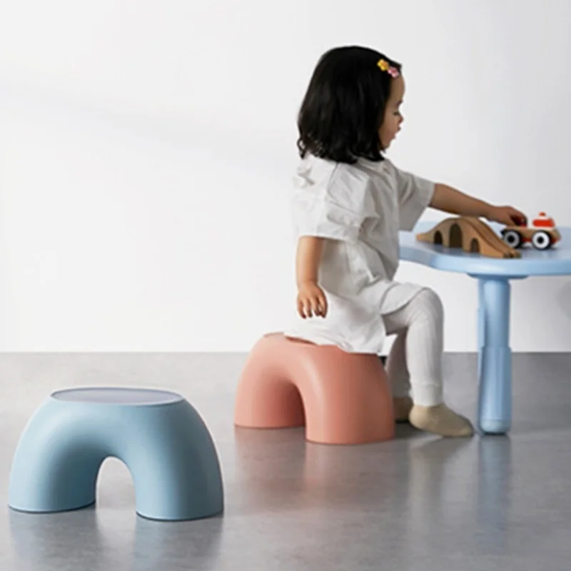 Chaise arc-en-ciel semi-anneau simple pour enfants, jouets, tabouret, marchepied, meubles, simulation de monter un cheval