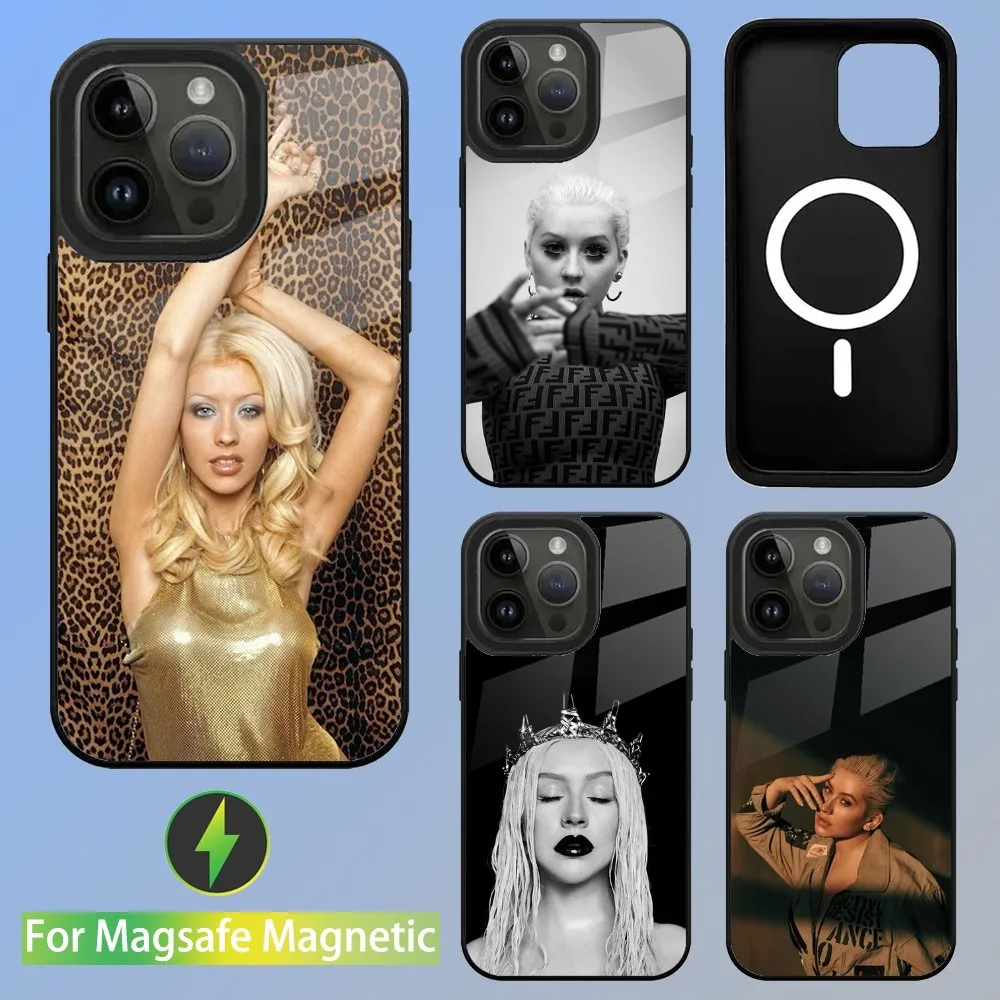 

Singer C-Christina-Aguilera Phone Case For iPhone 15,14,13,12,11,Plus,Pro,Max Mini Magsafe Magnetic Wireless Charging