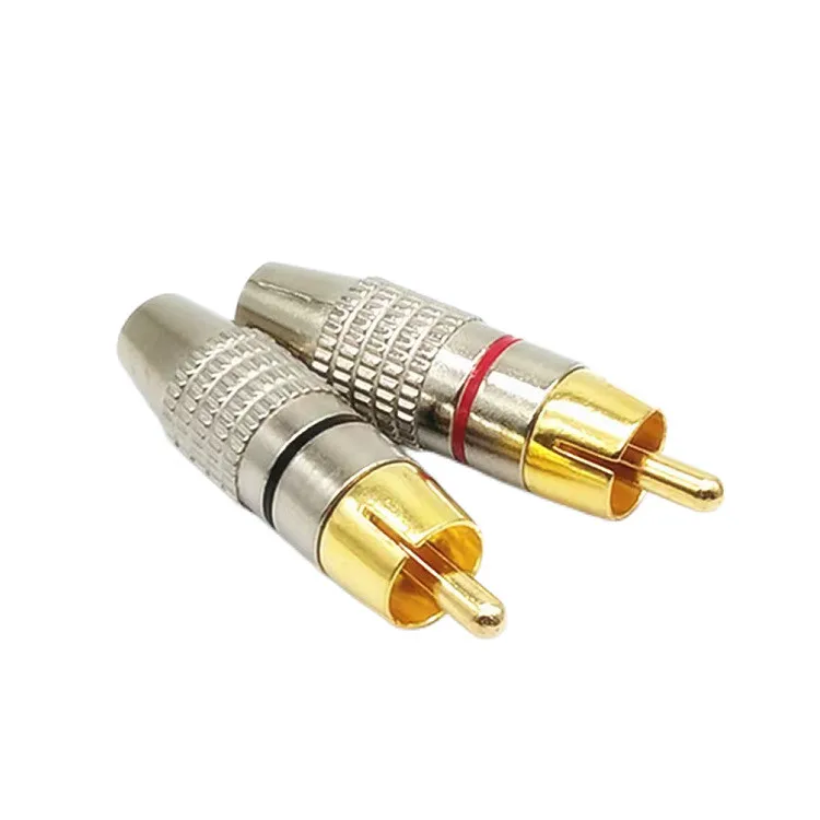 Adaptador de conector RCA macho a cableado, Cable de Audio y vídeo, cámara CCTV sin soldadura, accesorios chapados en oro, 1 unidad, 5 unidades