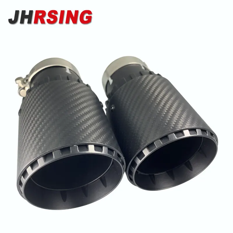 1PC Car Styling  Stainless Steel Muffler End Pipe Exhaust Pipe Tip Muffler Pipe Universal Carbon Exhaust Tips matte black