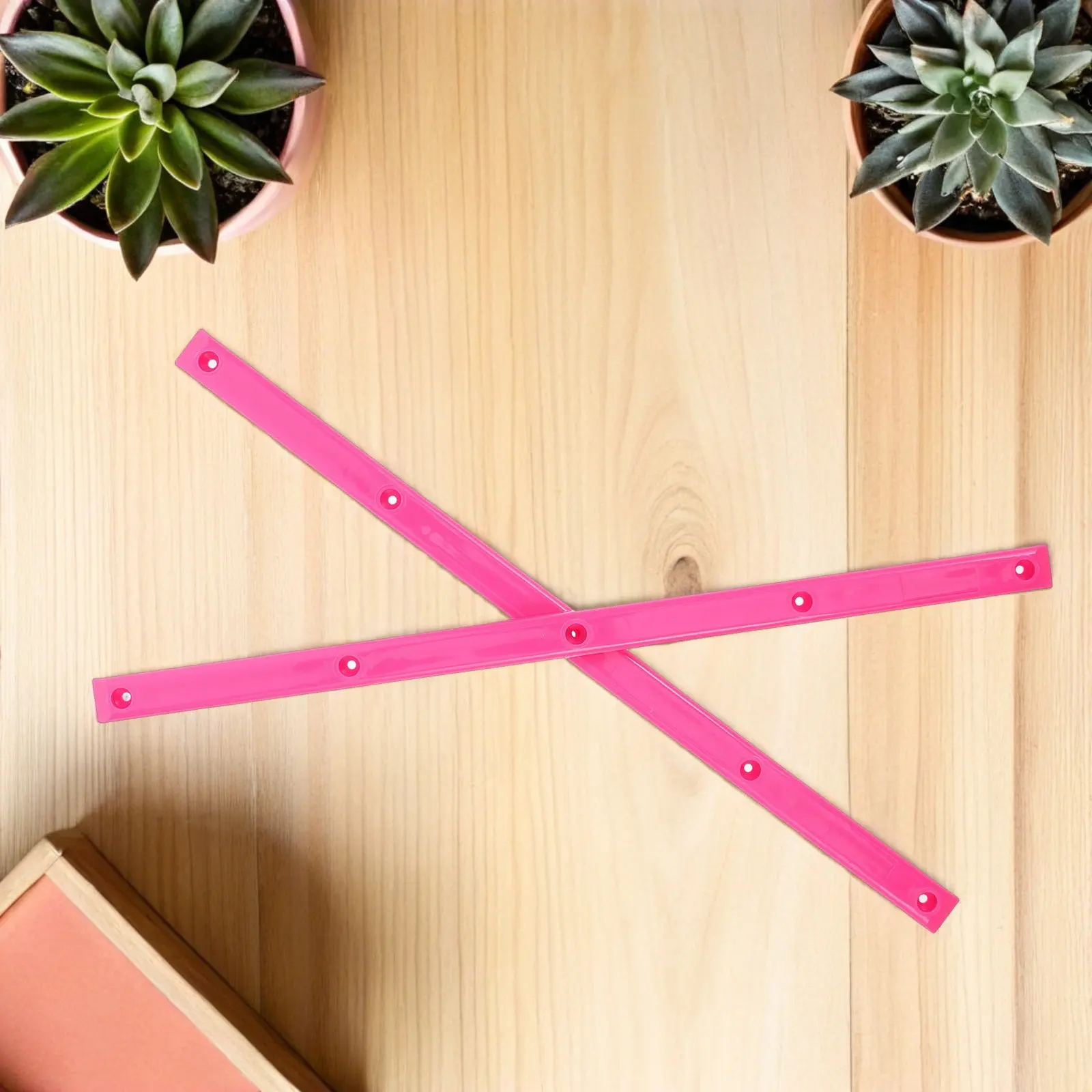 

2Pcs Skateboard Rail Guards Pink ABS Protective Rib Bones Longboard Rails Skateboard Deck Guard Shock Absorber for All