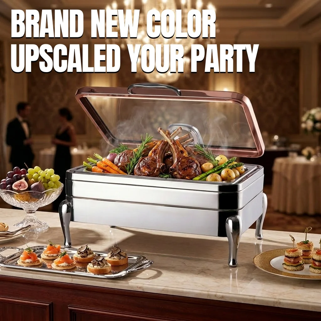 Catering Equipment Chaffing Dishes Buffet Catering Stainless Steel Rectangle Cheffing Dishes Food Warmer Set