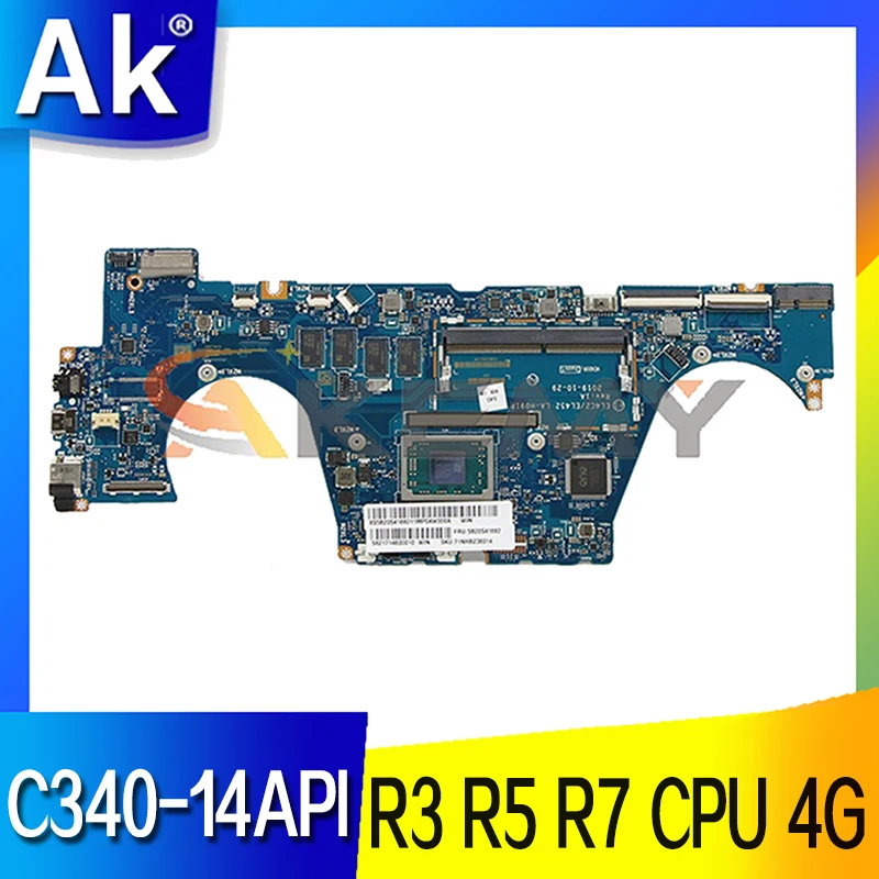 

Материнская плата для Lenovo IdeaPad C340-14API/FLEX-14API S540-14API LA-H091P R3/R5/R7 CPU RAM 4g 100% тестовая работа Ideapad