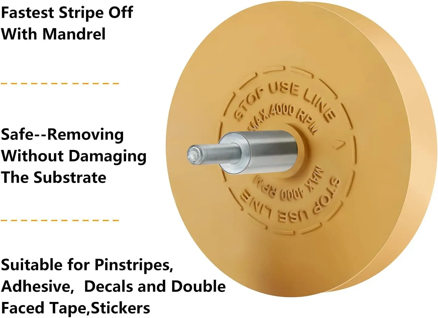 Decal Remover Eraser Wheel - Fast Adhesive Cleaner for Cars, Boats & More, Safe Rubber Wheel