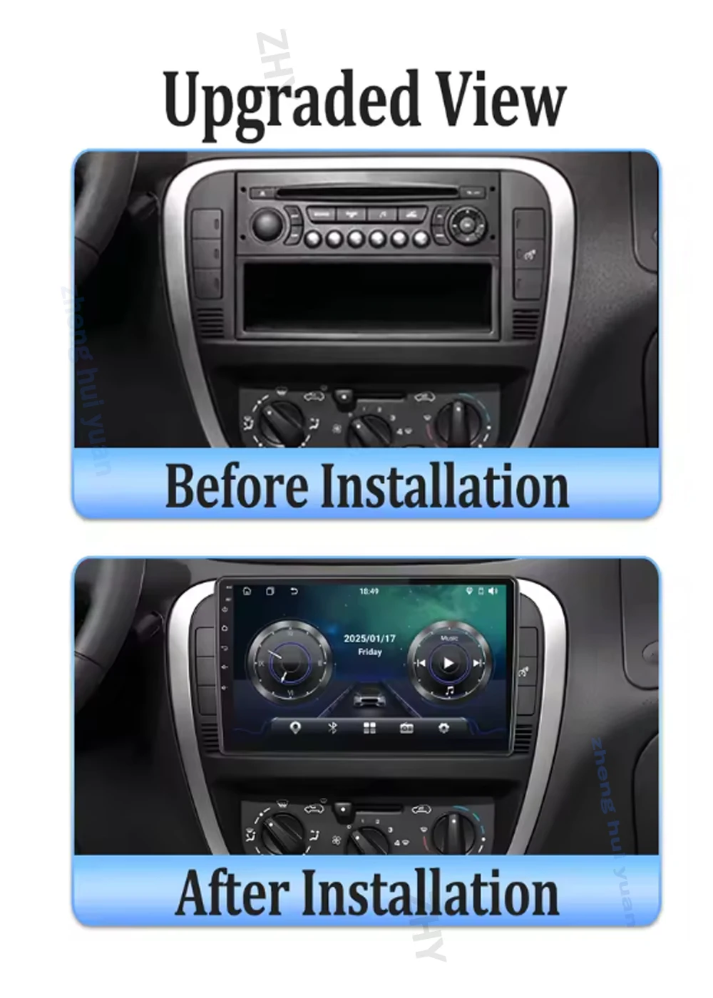 Android 16 CarPlay Auto Car Radio Multimedia navigation video Autoradio Stereo For Citroen C2 C3 2001 2002 2003 - 2010 view 2