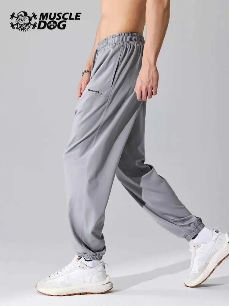 Summer Ice Silk Cuffed Thin Harem Pants Casual Black Plus Size Loose Sweat Trousers