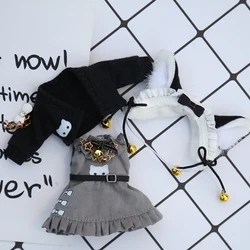 Ob11 Clothes Cat Ear Headdress Coat Dress Cat Suit for Obitsu11, GSC Body, YMY, Body9,1/12bjd Doll Shoes Accessories Gift