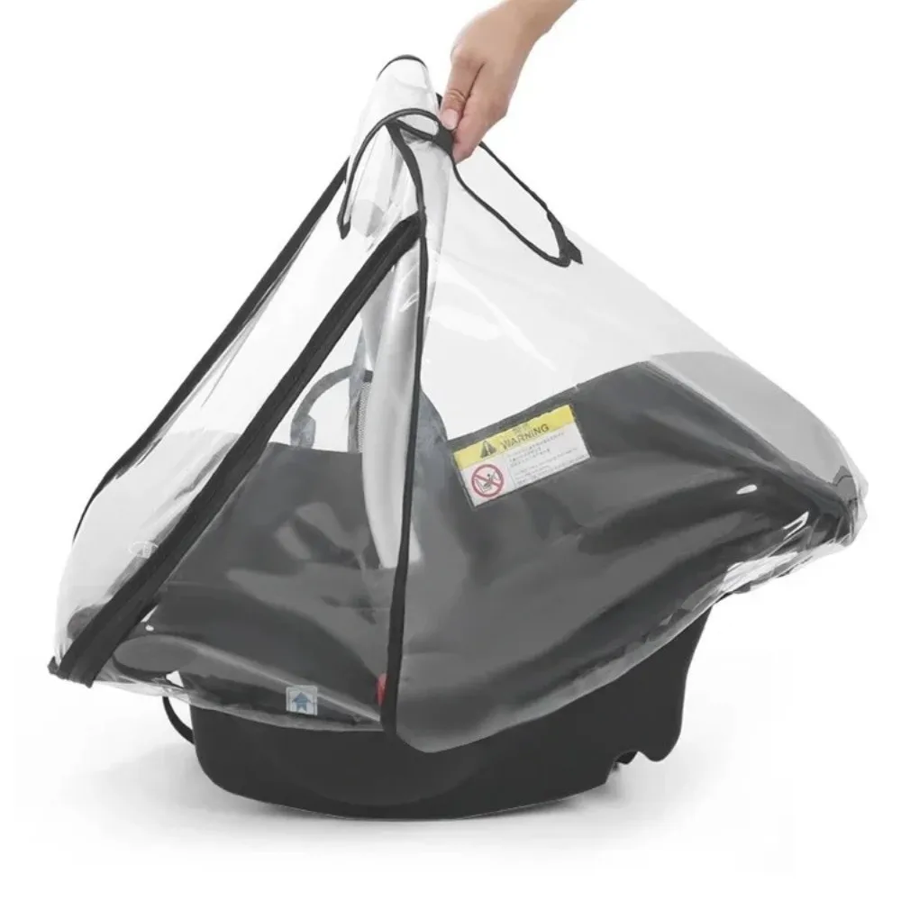 Transparent EVA Baby Safety Seat Rain Cover Insect-proof Windproof Newborn Basket Rain Cover Double Zipper Dustproof