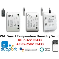 Intelligent Thermostat Real-time Monitor Wifi eWelink Smart Temperature Switch RF433 10A 2000W Humidity Switch Alexa Google Home
