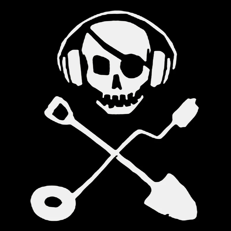 

Funny treasure hunter skull graphics Vinyl sticker for cars, windows, bumper PVC decoration, waterproof, 15x18.8cm