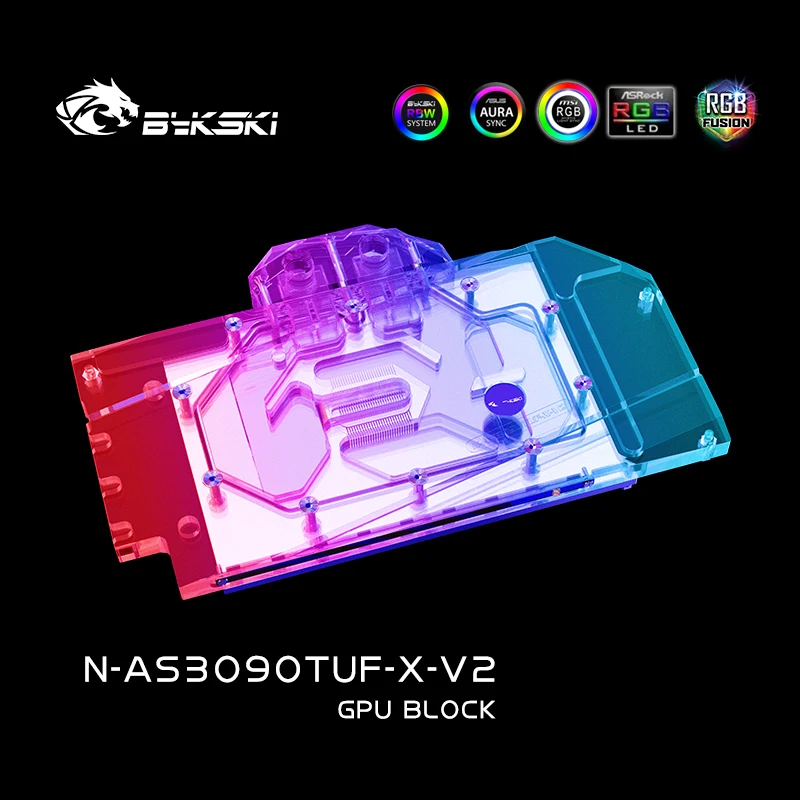 Bykski GPU-Block für ASUS TUF RTX3090/3080/3080TI GAMING/Full Cover Kupfer Grafikkarte Wasserkühler Kühler N-AS3090TUF-X-V2