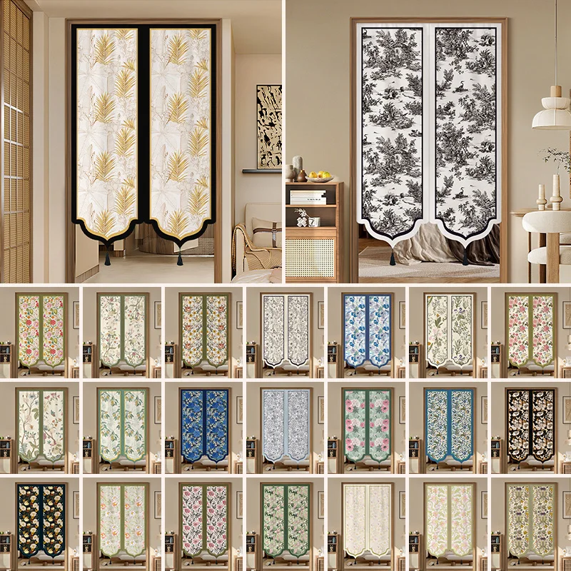 No Punching Required Chinese Style Privacy Curtain Bedroom Bathroom Kitchen Door Drape Elegant Tassel Design Home Decor