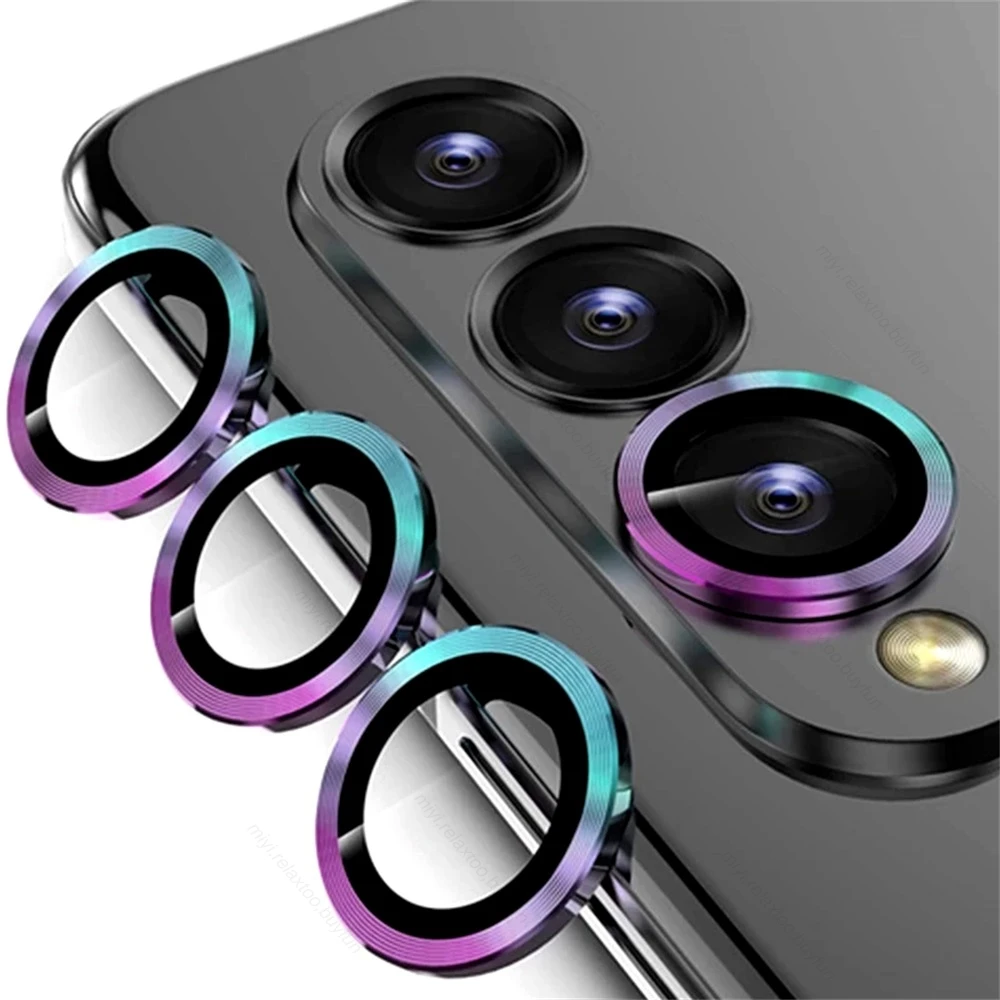 For Samsung Galaxy Z Fold 4 5G Metal Camera Lens Ring Cover On Sumsung Samung Z Fold4 Zfold4 Lens Tempered Glass Protective Film