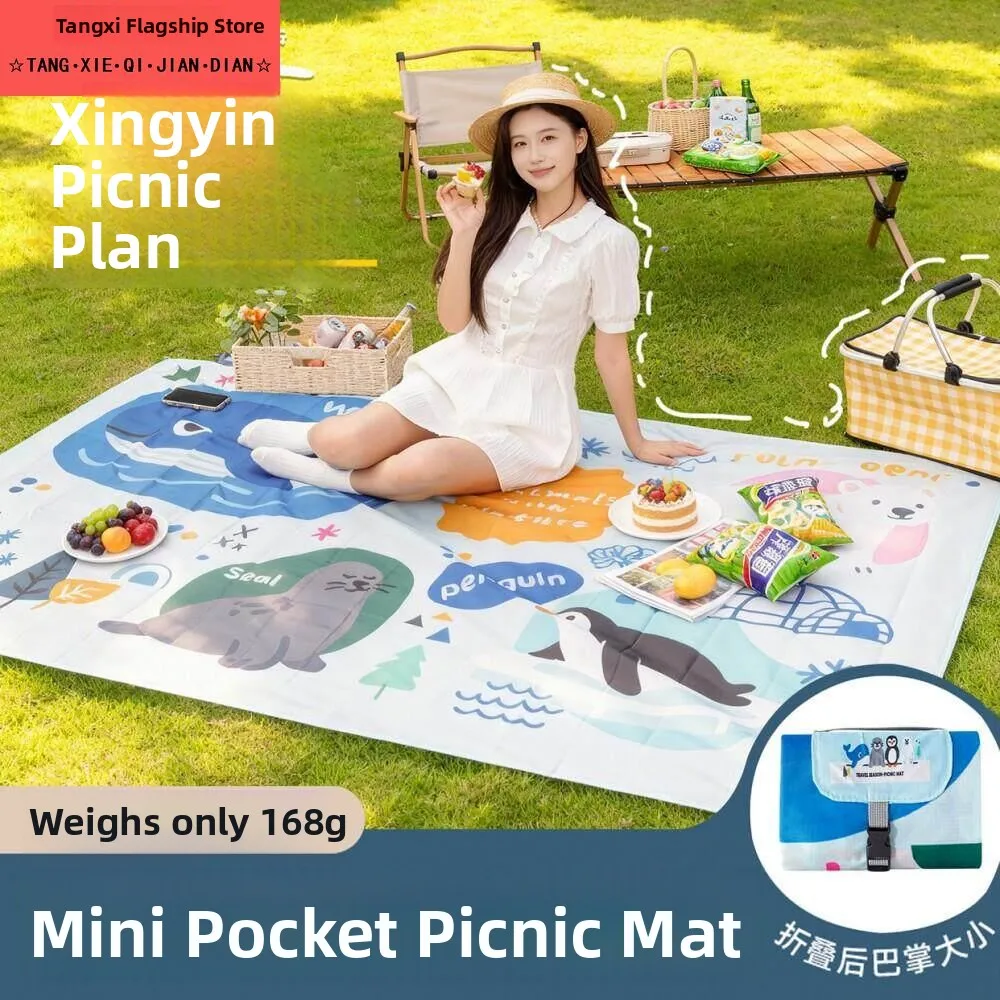 Portable Ultra-light Foldable Beach Mat Waterproof Outdoor Camping Lawn Pocket Picnic Mat  Camping Ground Sheet - view 3