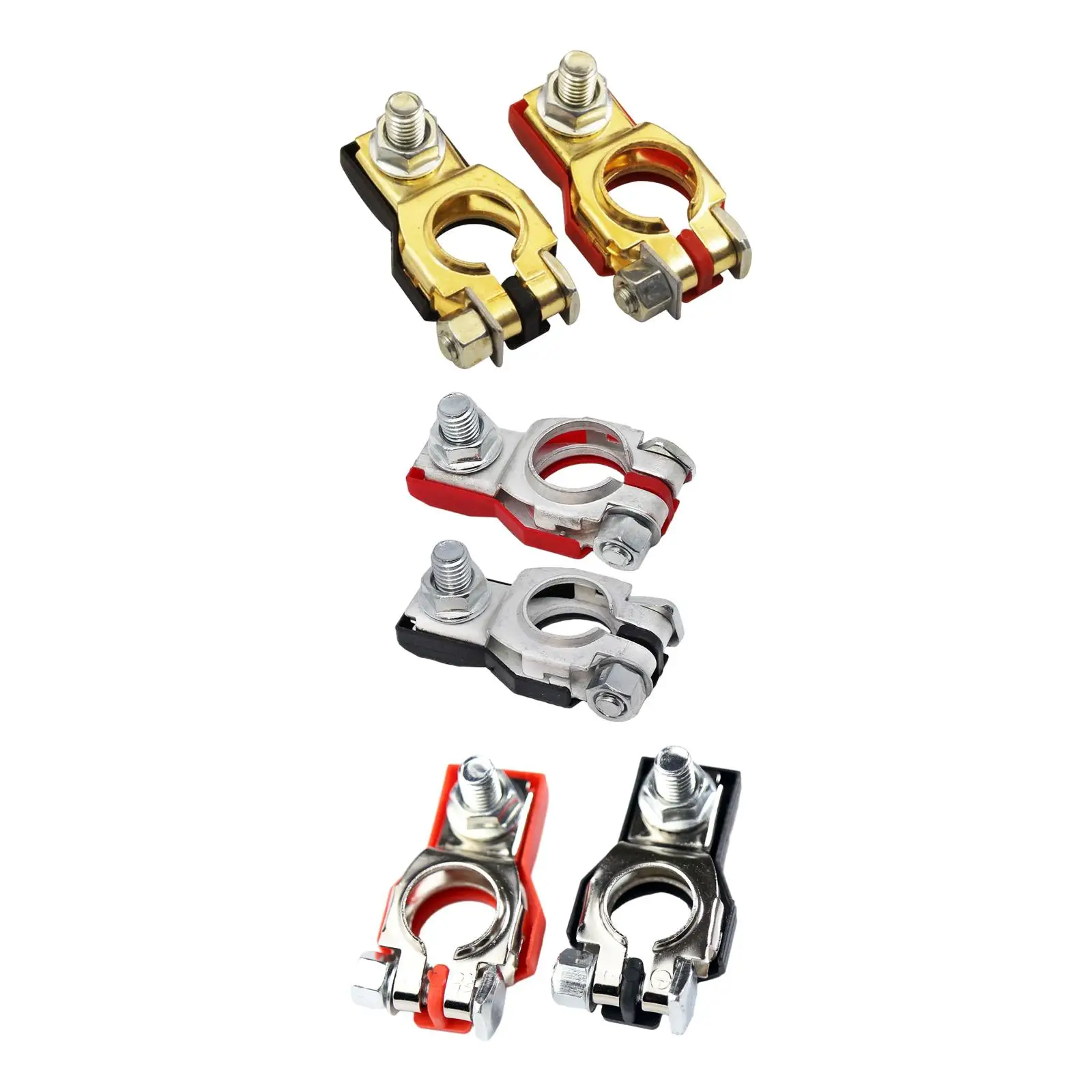 2 Pieces Battery Cable Terminals Clamp Accessories Brass Quick Release Positive & Negative for Car Truck Boat RV Automotive