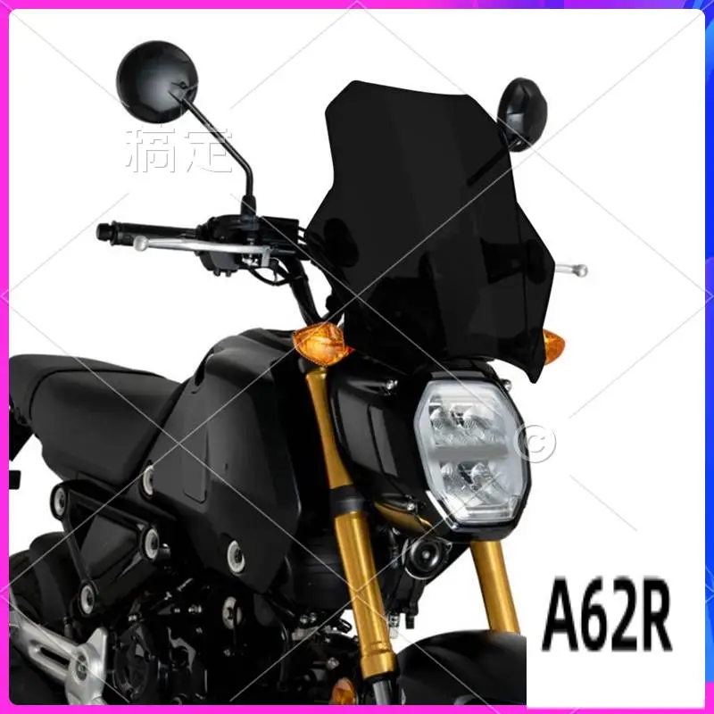 

R2-Motorcycle Windscreen For Yamaha MT07 MT09 HONDA CBR600RR CB1000R GXSR 600 750 BMW Ducati Adjustable 43X40cm Replacement Gray