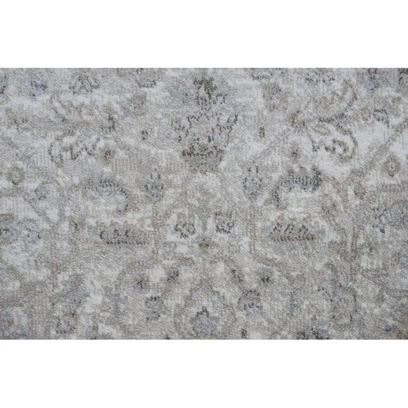 Коврик из вискозы Eno Lyra цвета слоновой кости, серый и бежевый