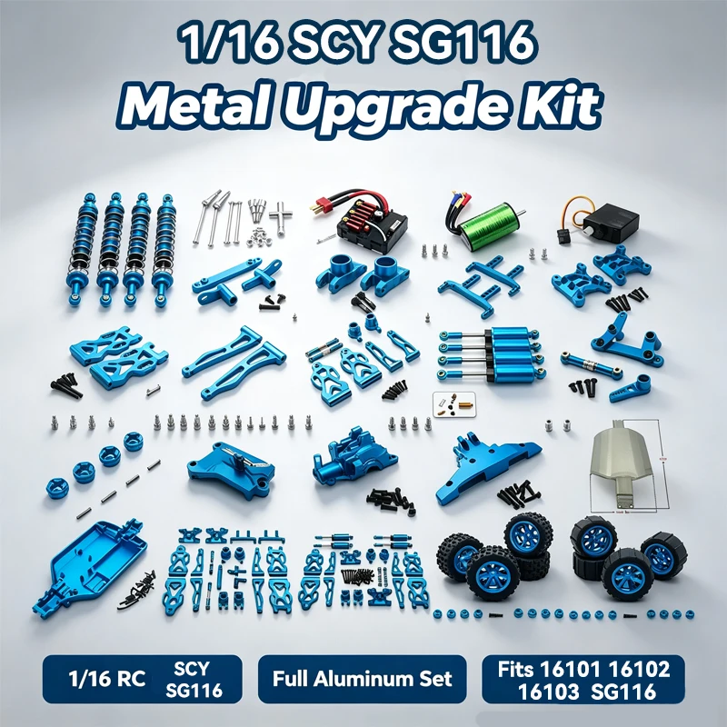 16101PRO SG116 MAX Metal Upgrade Kit Swinging Shock Absorber Gearbox Drive Shaft Tire Bearing Chassis for 16101 16102PRO RC Car