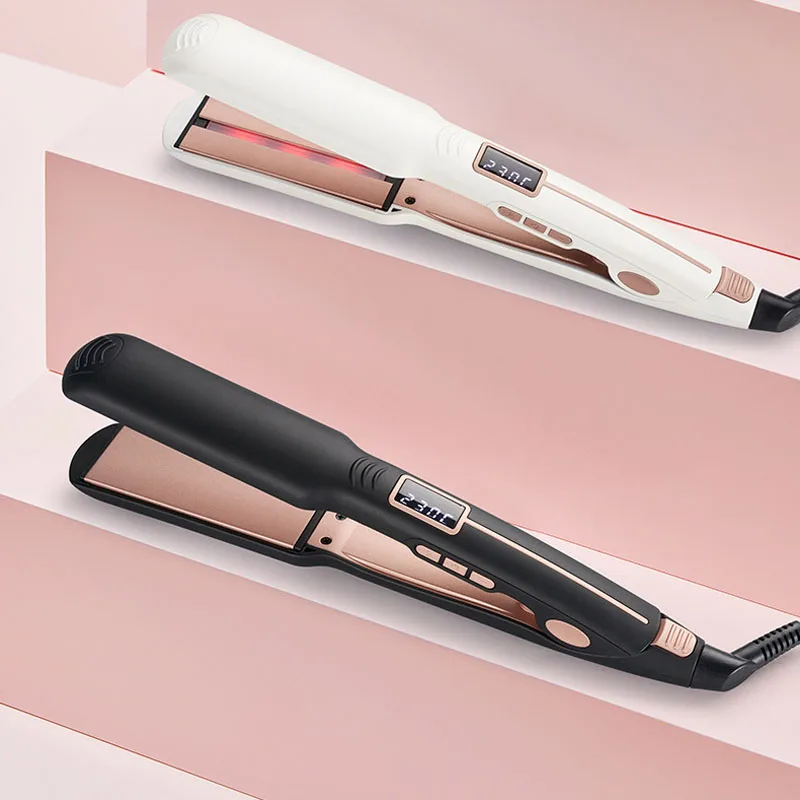 Professionelle Glätteisen Salon Styling Breite Platten Haarglätter Infrarot Haarpflege Für Trocken Und Nass Keramik Beschichtet
