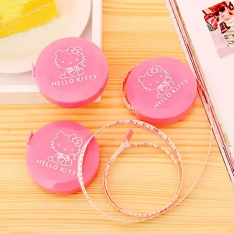 Sanrio Hello Kitty Tape Measure Miniso Anime Cartoon Cute Household Items Kawaii Fashion School Supplies Girls Holiday Gifts