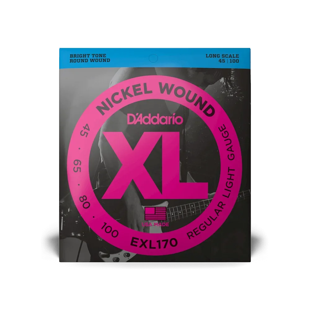 EXL170 Bass Guitar Strings XL Nickel Bass Strings 45-100 Perfect Tune Consistent Feel Strong Durability For 4 String Bass Guitar