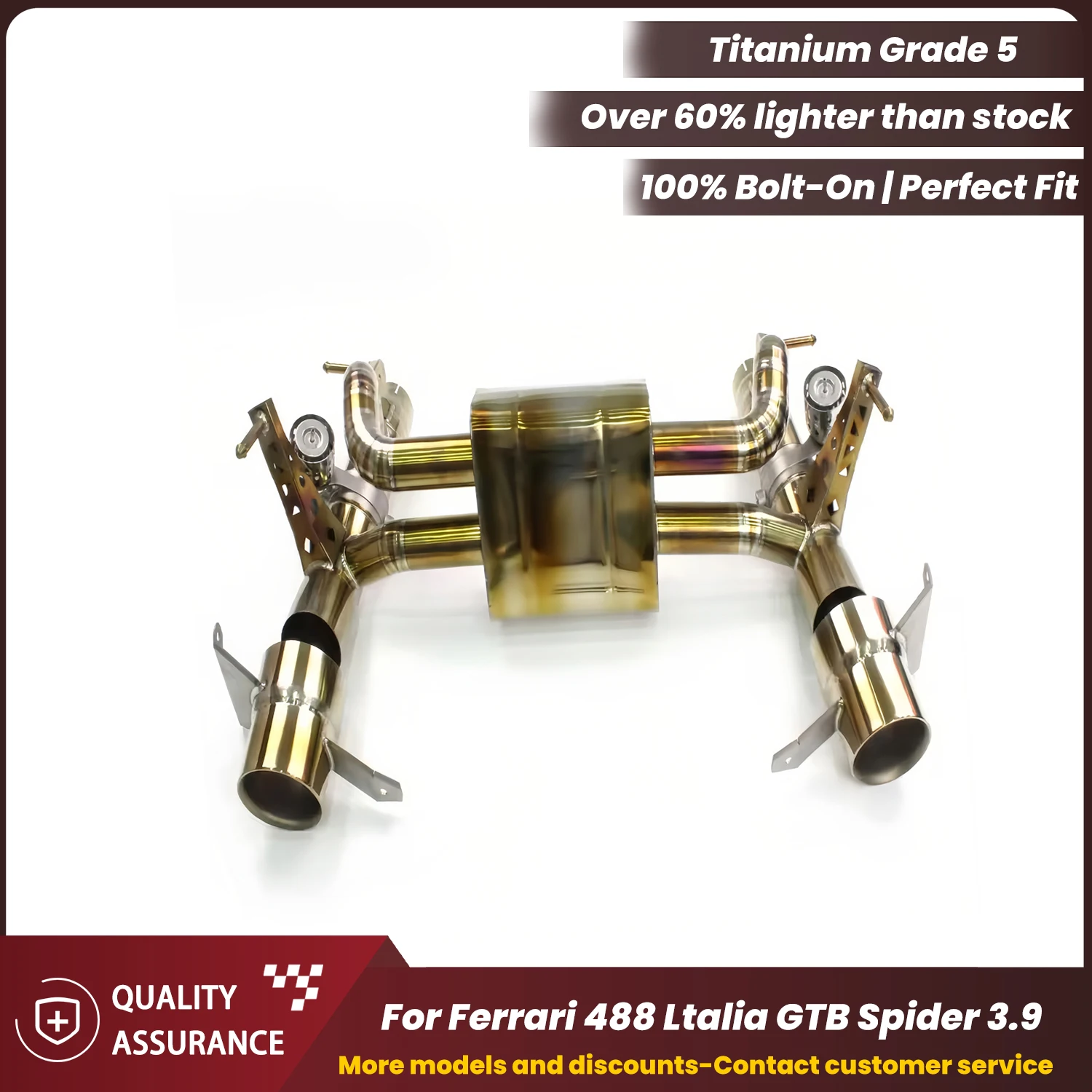 

Клапанный спортивный звук ECCF TItanium Catback Exhaust для Ferrari 488 Ltalia GTB Spider 3.9, высокопроизводительная система