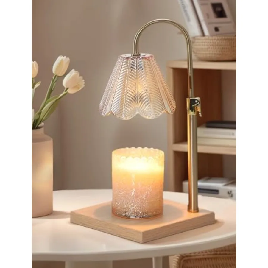 

Candle Warmer Lamp with Timer and Dimmer, 2 Bulbs, Height Adjustable, Fit All Size Jar Scented Candles, Safe Aromatherapy Light