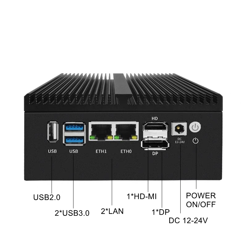 12th Gen Intel N100 Firewall Mini PC 2*10G/4*10G SFP Port 2xi226 2.5G Lan Fanless Soft Router 8GB RAM Pfsense OPNsense Computer