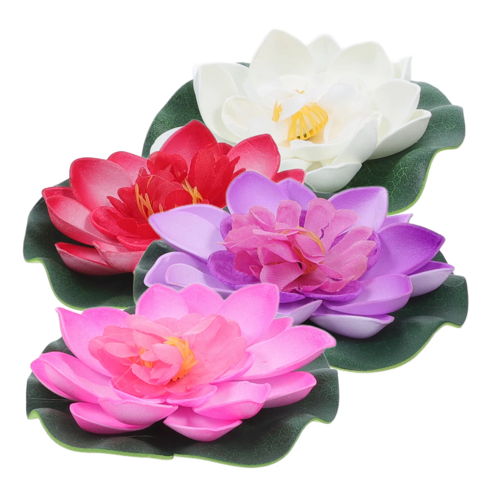 

4pcs Artificial Lotus Floating Decor EVA Material Pool Aquarium Plants Water Gardensimulation lotus flower floating fake lotus