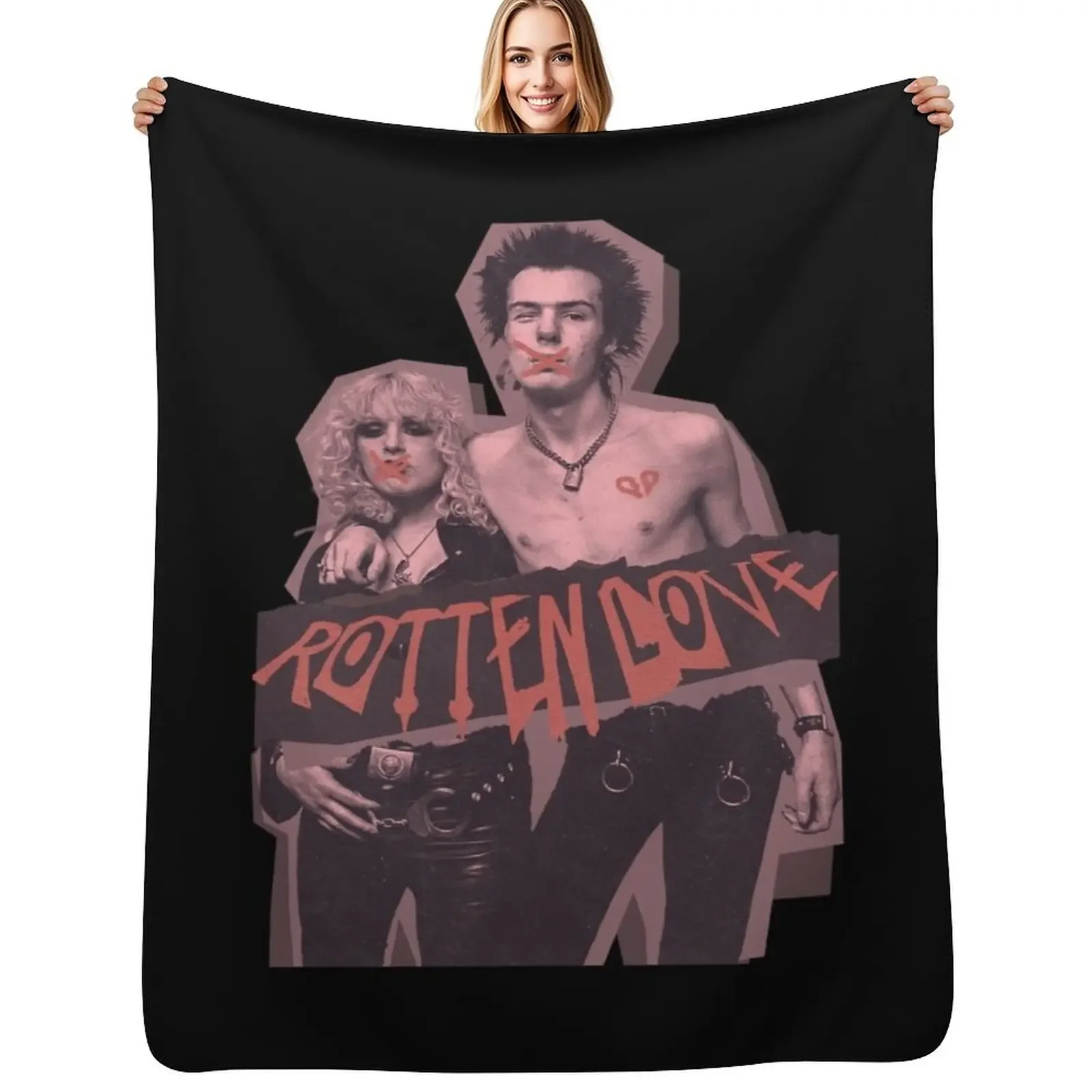 

SID AND NANCY ROTTEN LOVE Throw Blanket Shaggy Decoratives Heavy Blanket